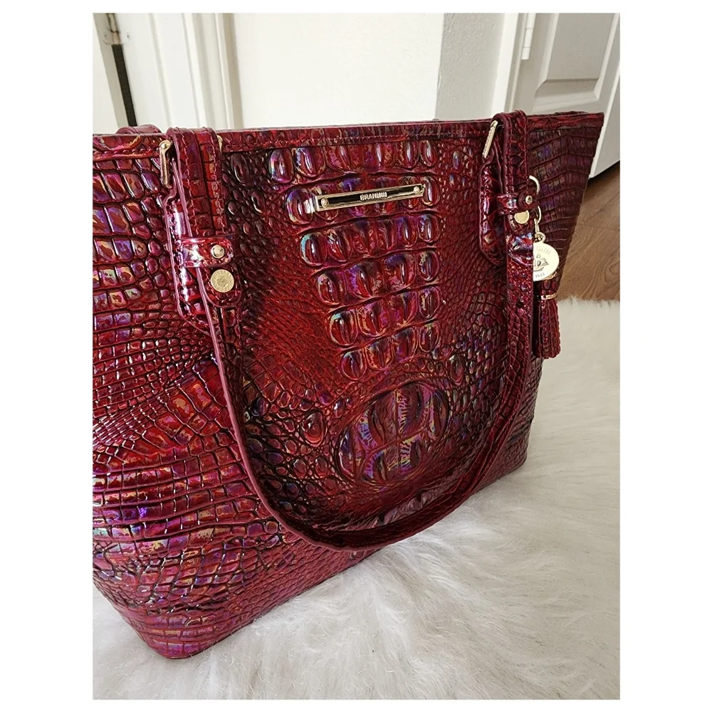 NWT Brahmin Medium Asher Sangria Melbourne Tote/dustbag - Picture 12 of 12